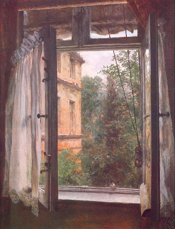 Adolph von Menzel View from a Window in the Marienstrasse china oil painting image